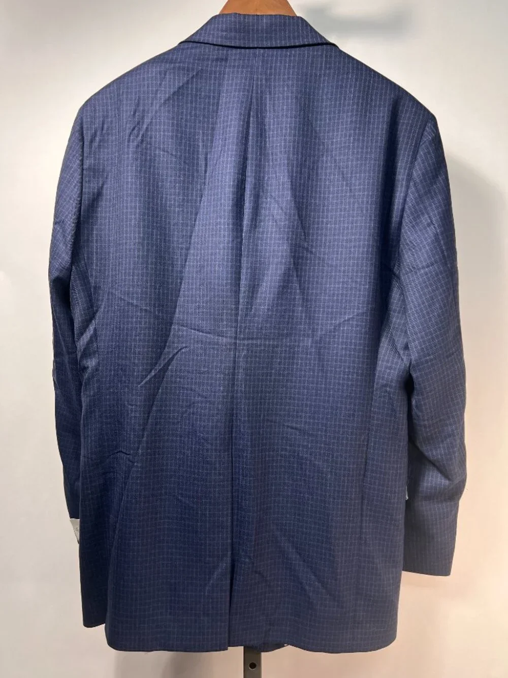 NWT WALTER MORTON 40R Blue Macro Check 2 Btn 100% Worsted Wool Blazer USA
